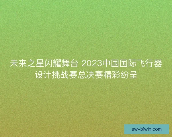 未来之星闪耀舞台 2023中国国际飞行器设计挑战赛总决赛精彩纷呈