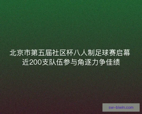 北京市第五届社区杯八人制足球赛启幕 近200支队伍参与角逐力争佳绩